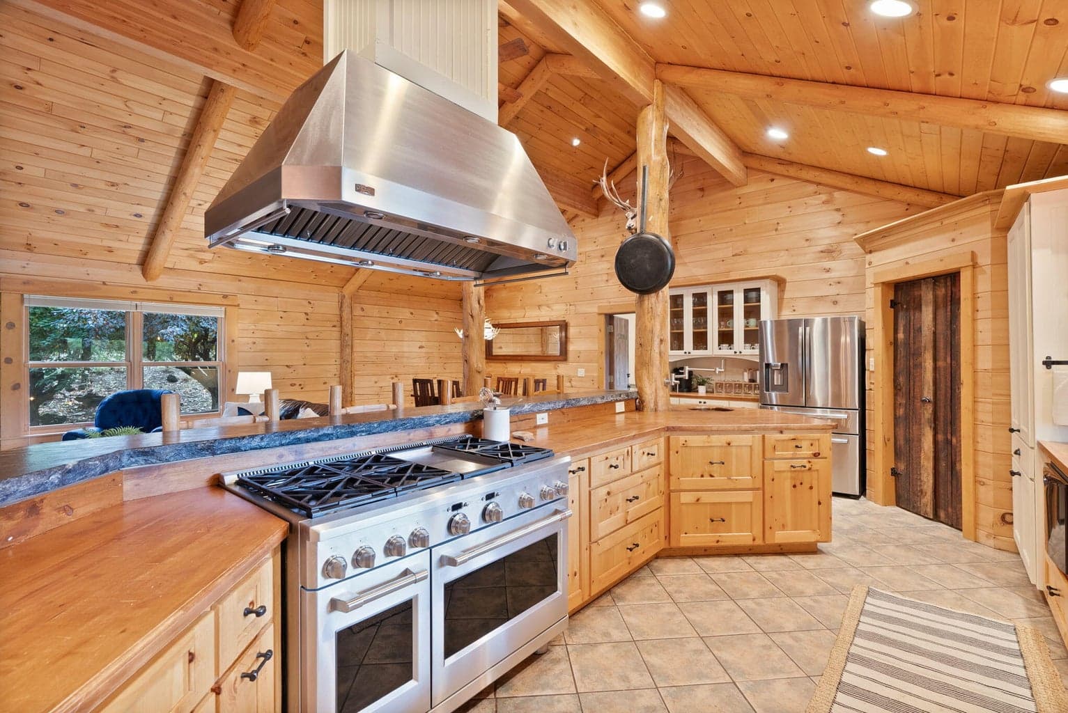 Professional grade, 6 burner + griddle and double ovens.