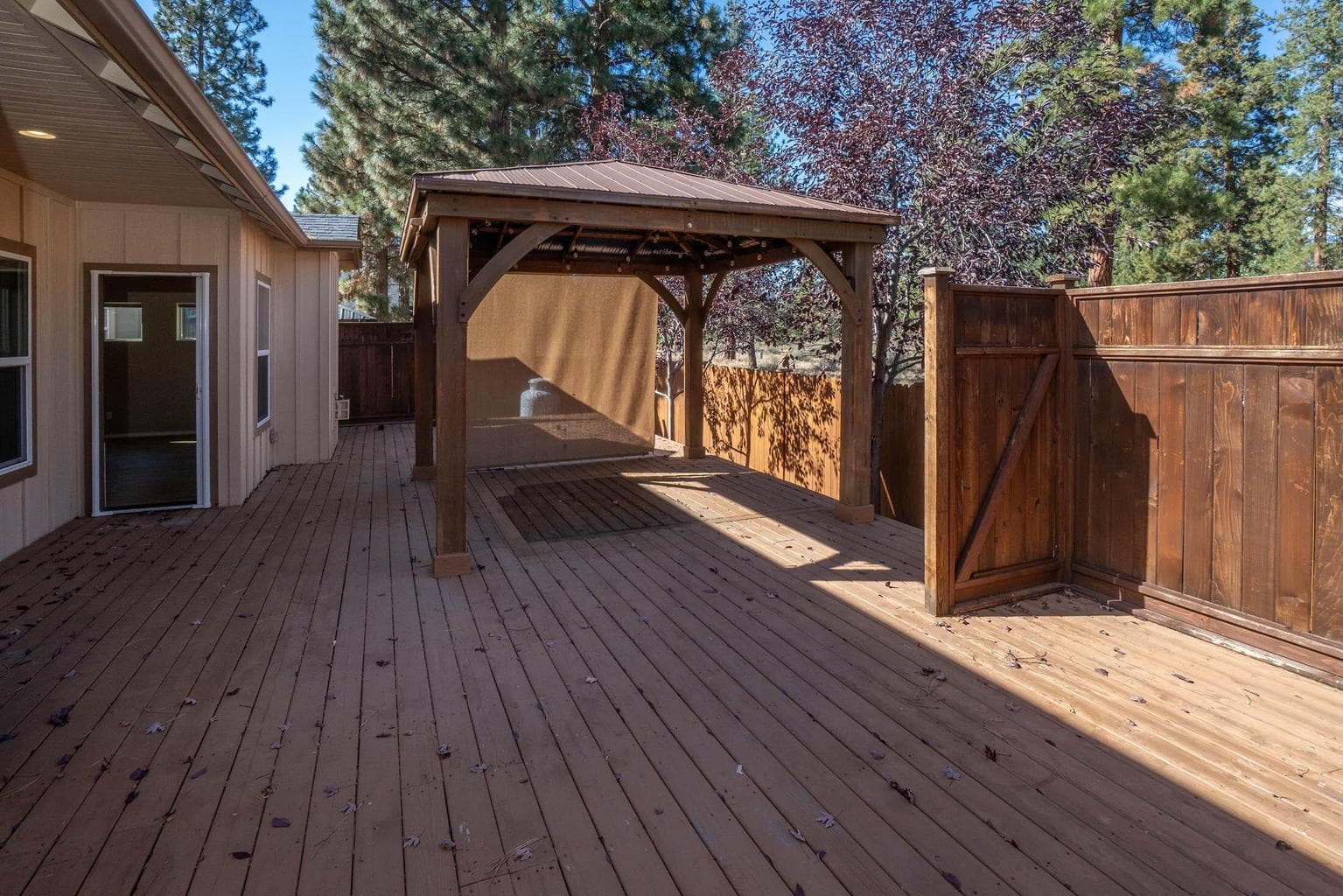Access the deck from the great room and primary suite