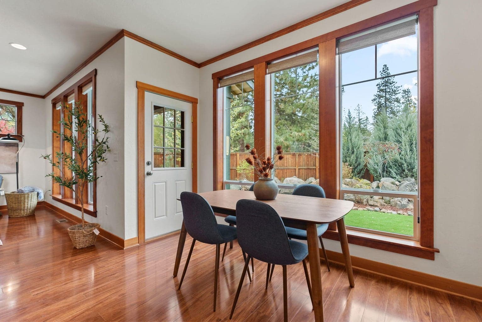 Great Room, Kitchen, Dining Area: Kitchen Island with Breakfast Bar, Soft-Close Cherry Cabinets, Pantry Cupboard, and Granite Countertops