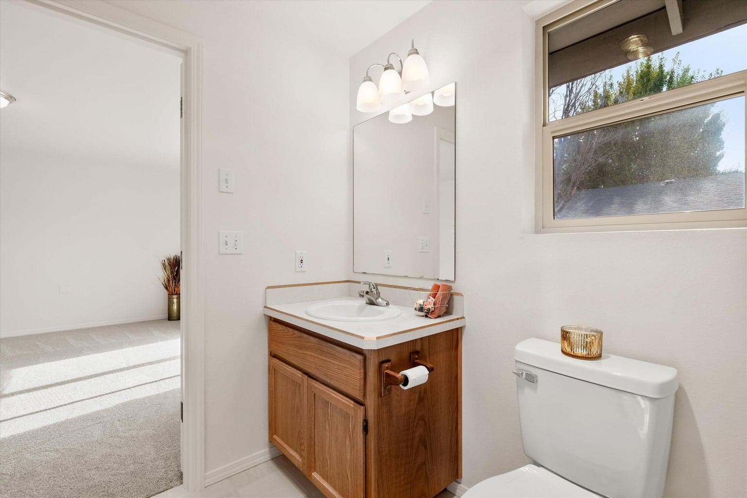 Primary ensuite has new light fixture