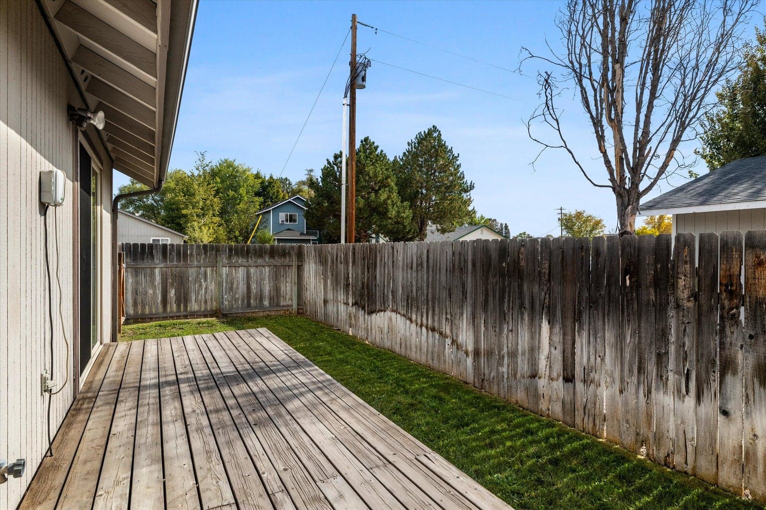 Fully fenced yard