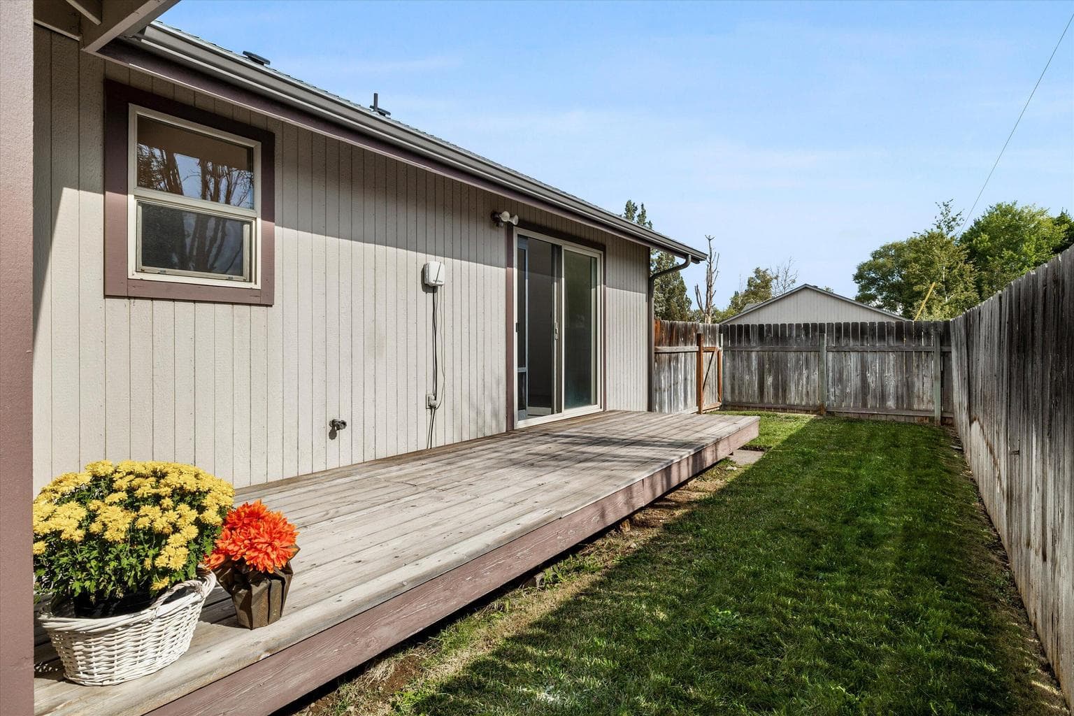 Southern exposure in rear yard