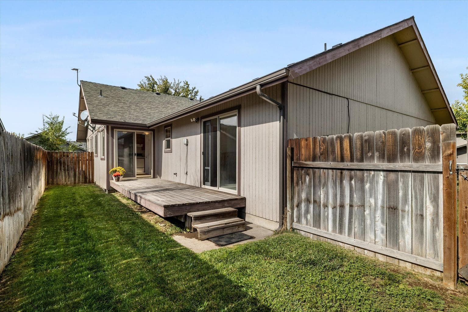 Two sliders for access to the rear yard