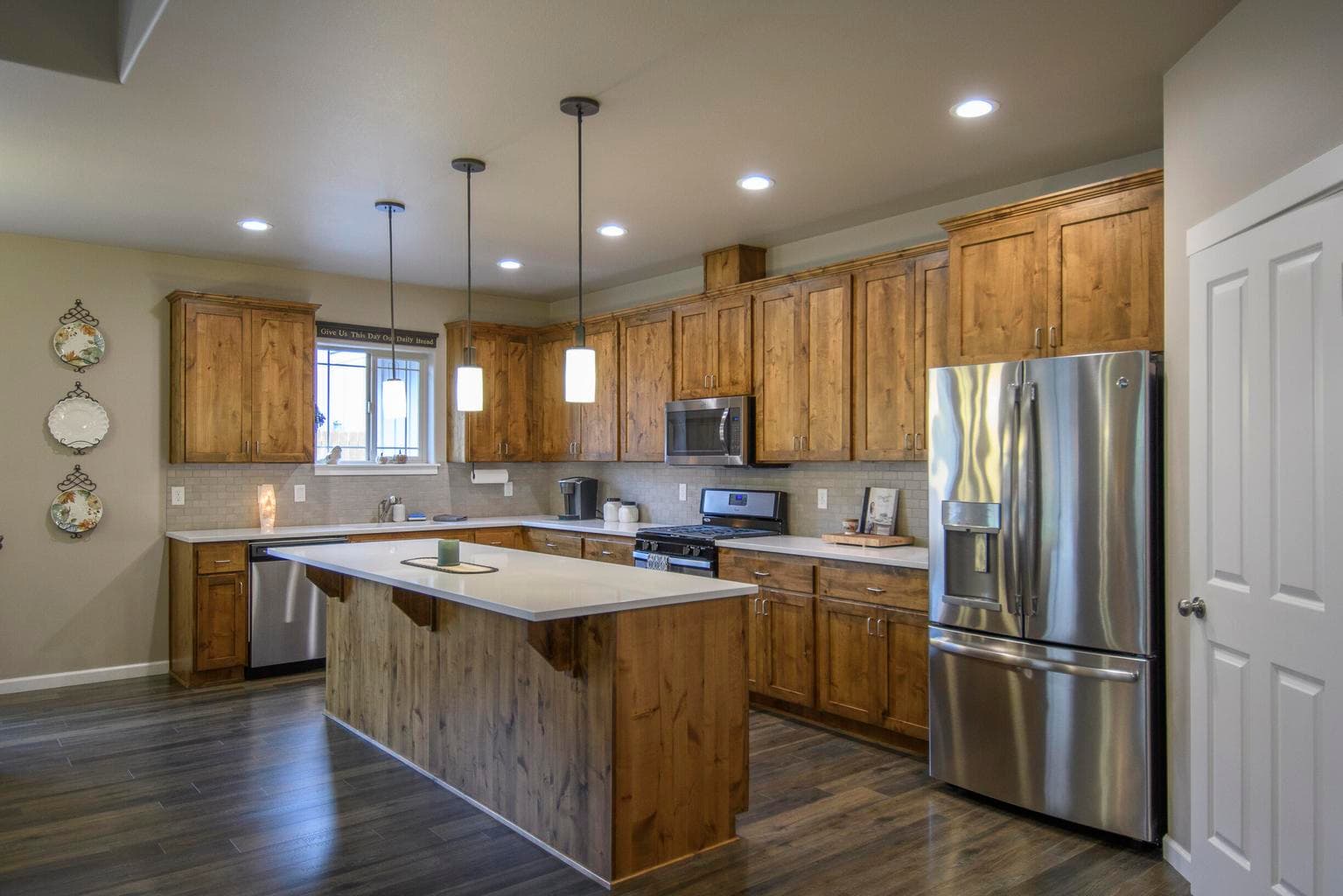 Kitchen with stainless steel appliances
