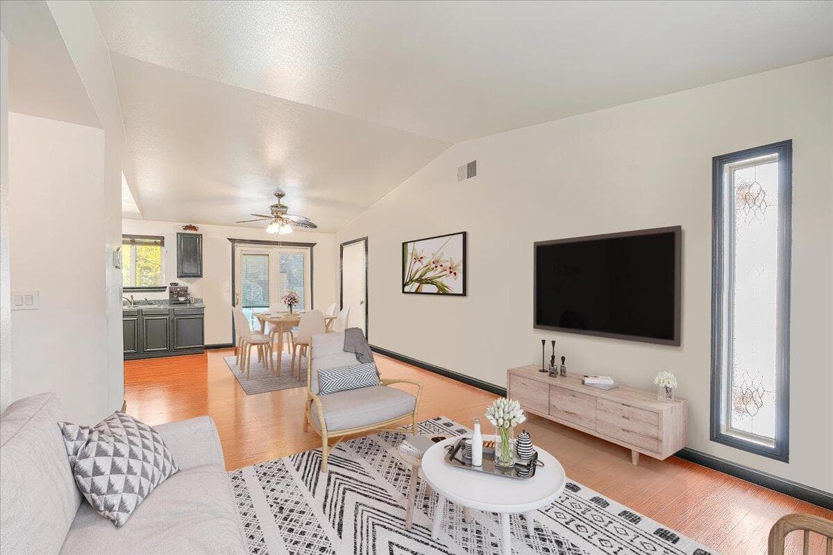 virtually staged living space
