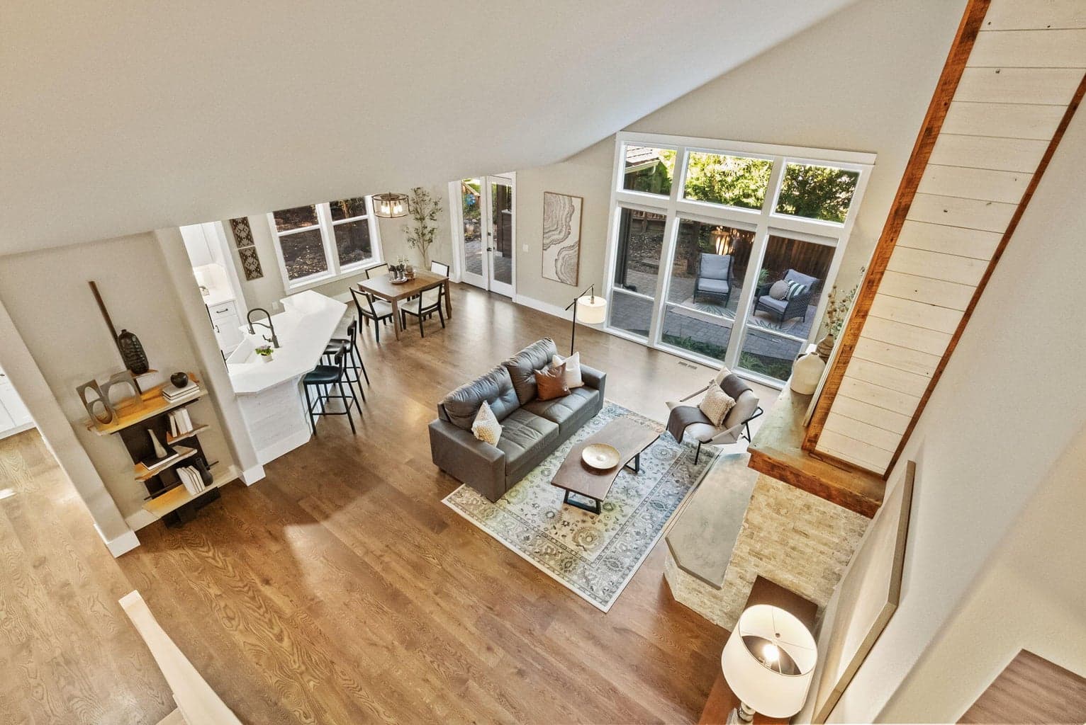 View of great room from upstairs landing