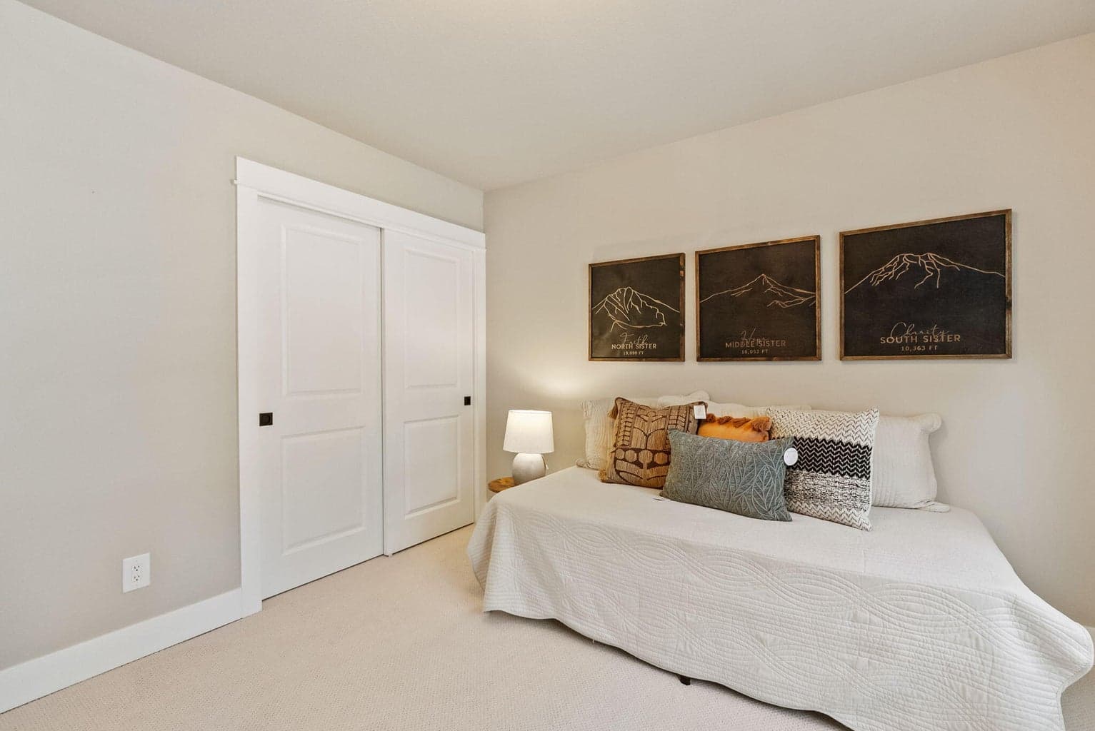 Upstairs Bedroom 1 shown with twin bed
