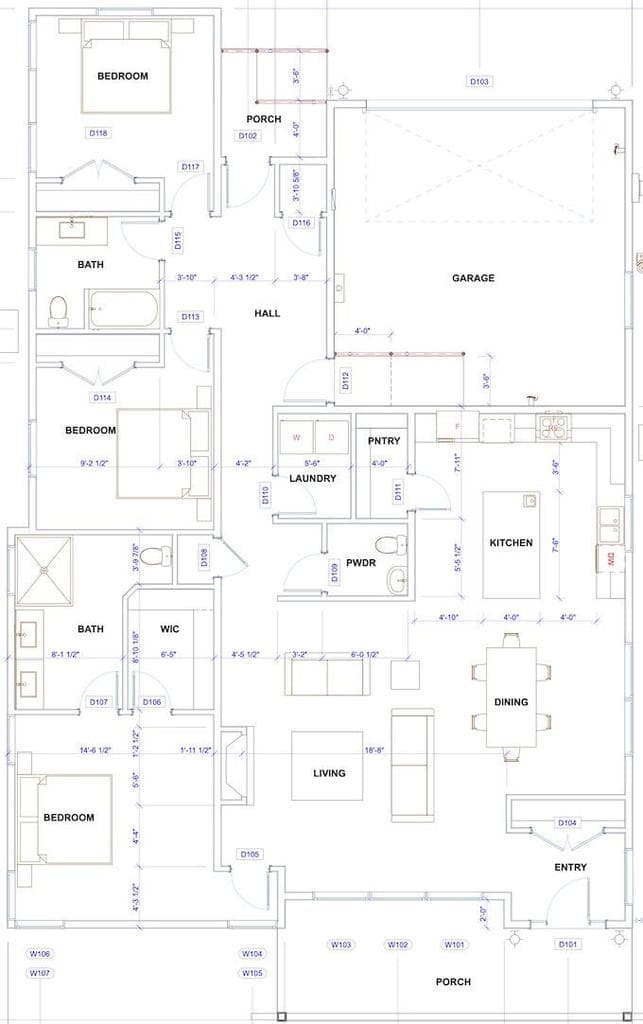 Floor plan is an example of the new construction