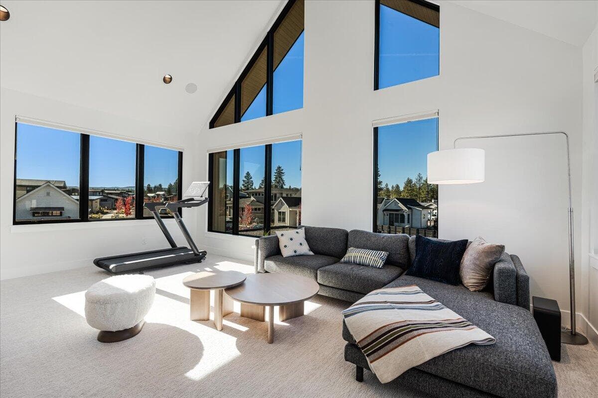 Bonus room upstairs with a view of Mt. B.