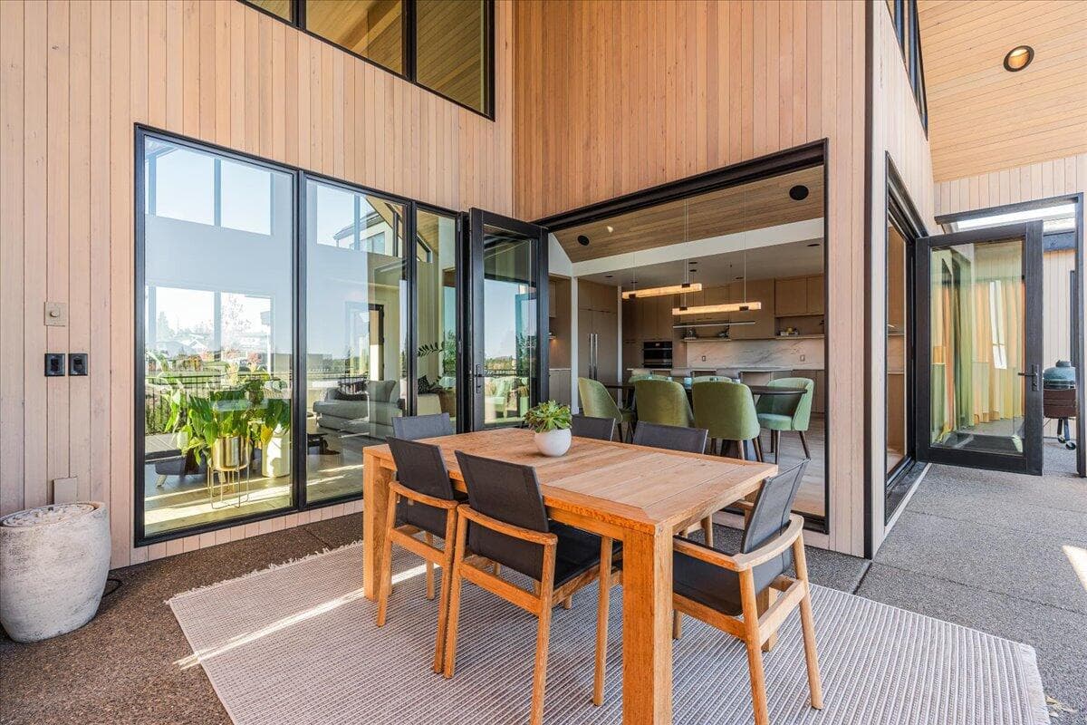 Oversized concrete patio/ living area.