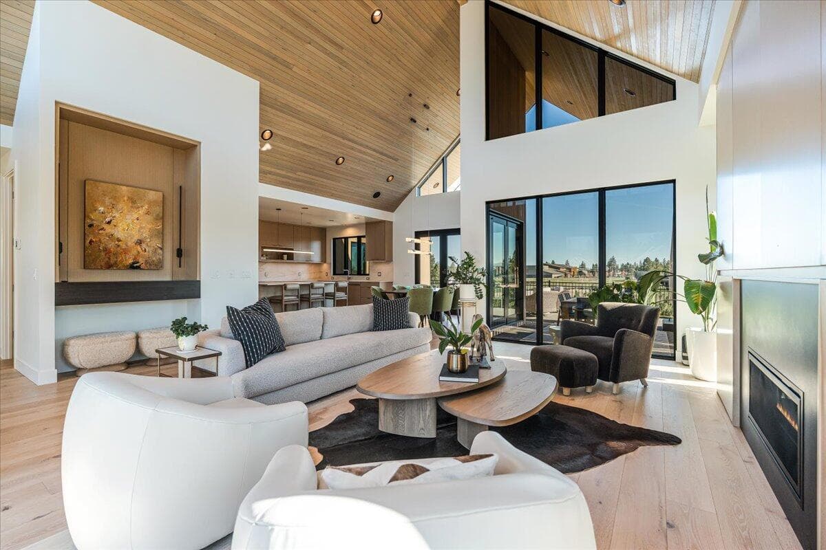 greatroom with t&g ceiling