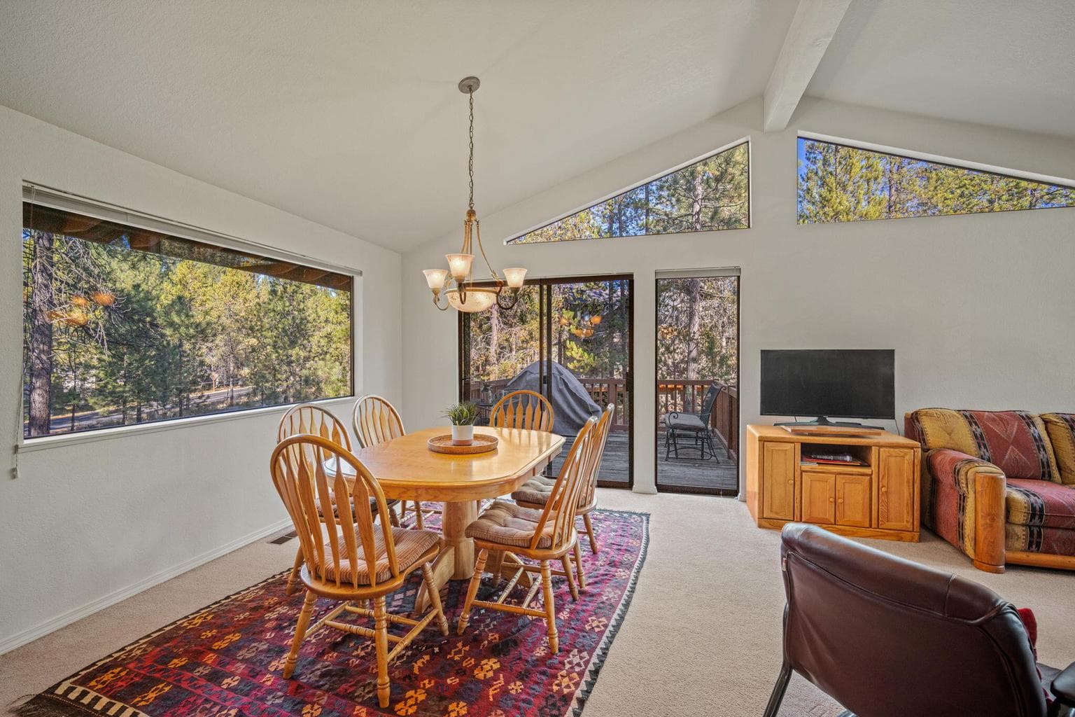 Dining Room with a Slider out to Upper Deck