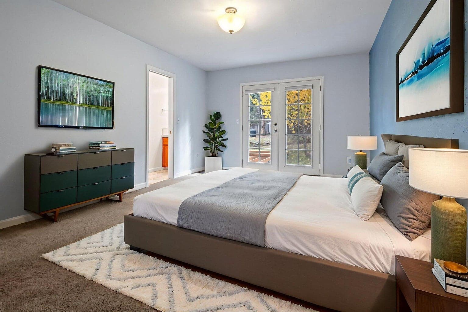 Primary bedroom with virtual staging