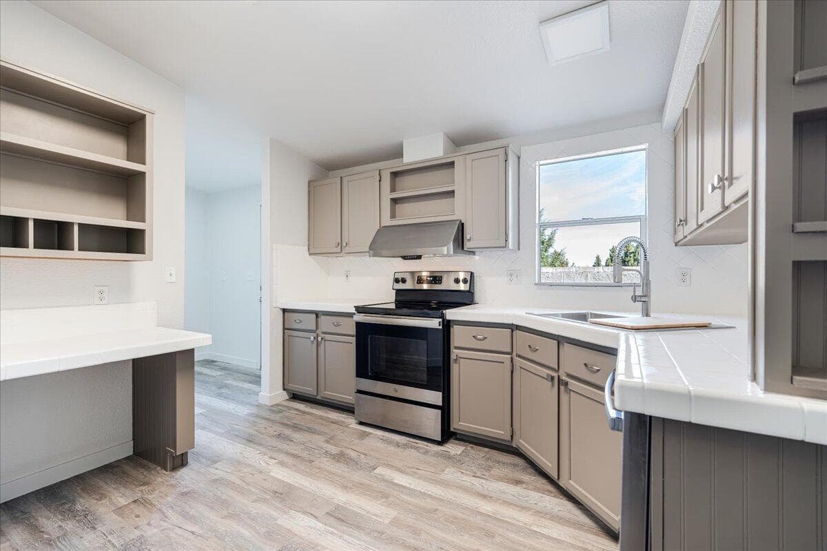 Kitchen view to laundry room.