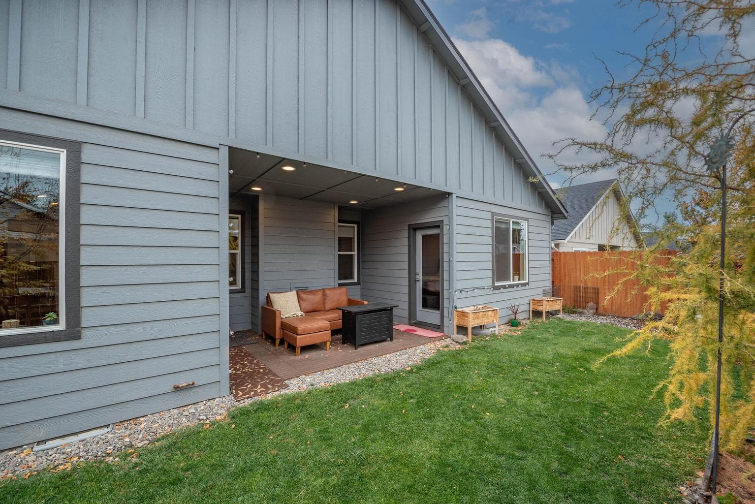 Covered back patio area