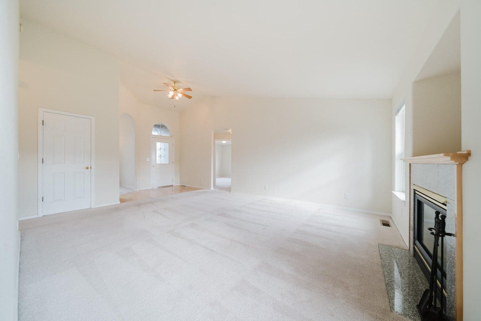 Vaulted Living Room with natural light.