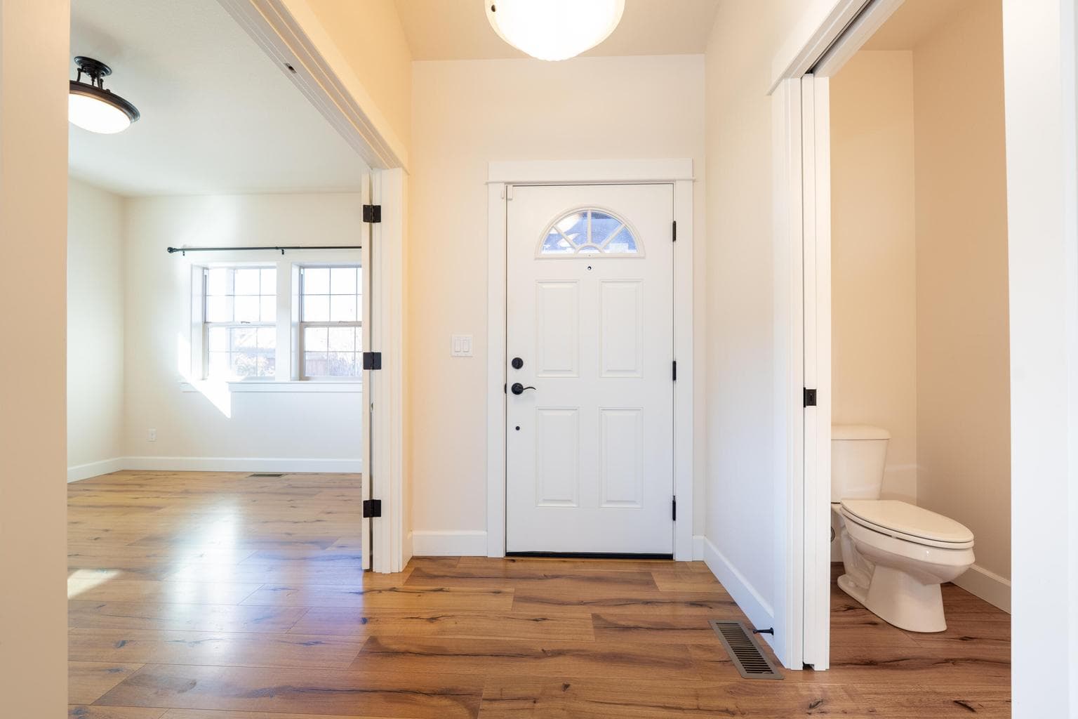 Front entry, office and powder room
