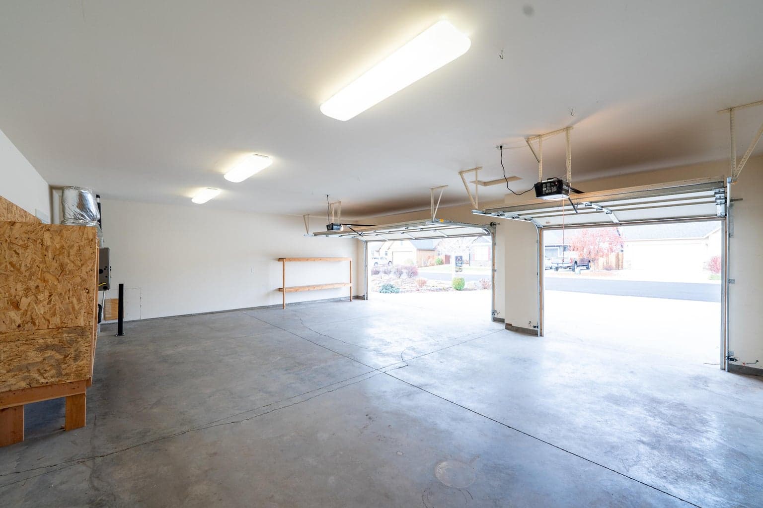 Oversized 3-car garage with lots of storage