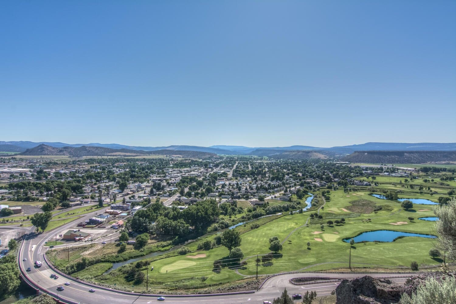Prineville from the look-out. Meadow Lakes golf course.