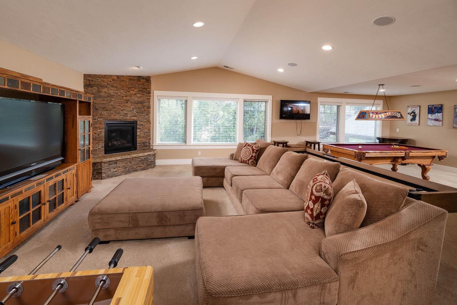 A generous bonus room provides great separation for large groups