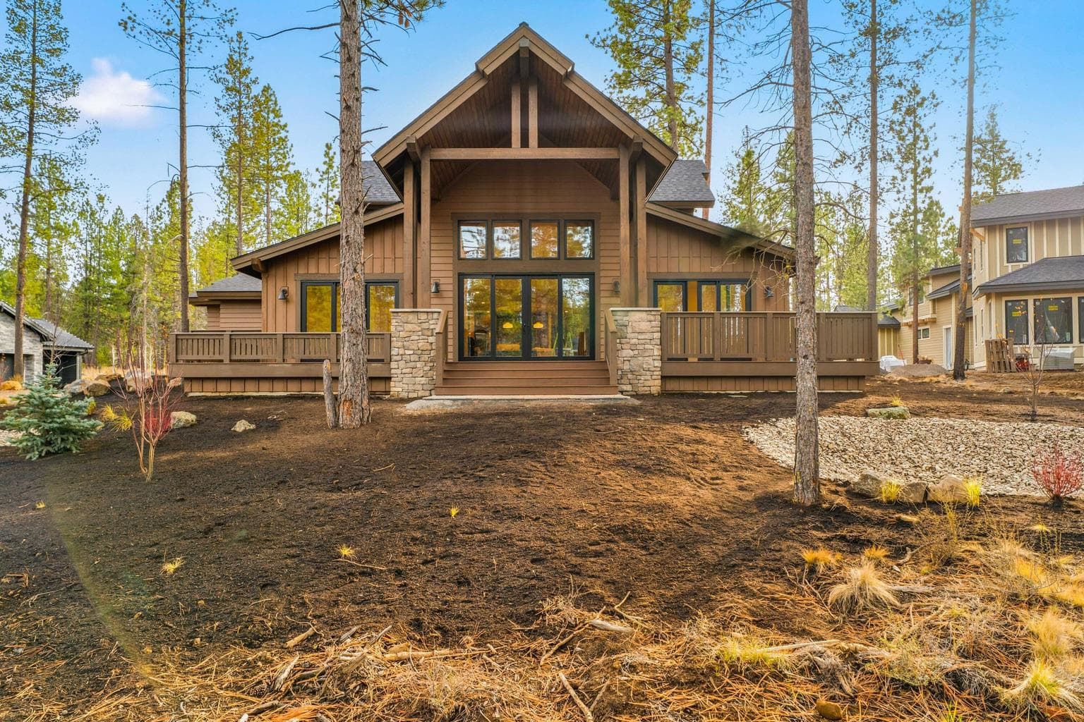 Back covered elevated porch