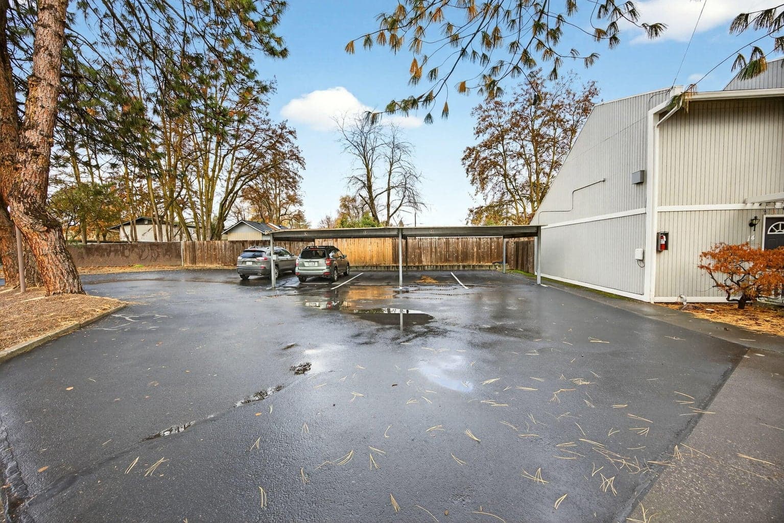 Covered parking spaces