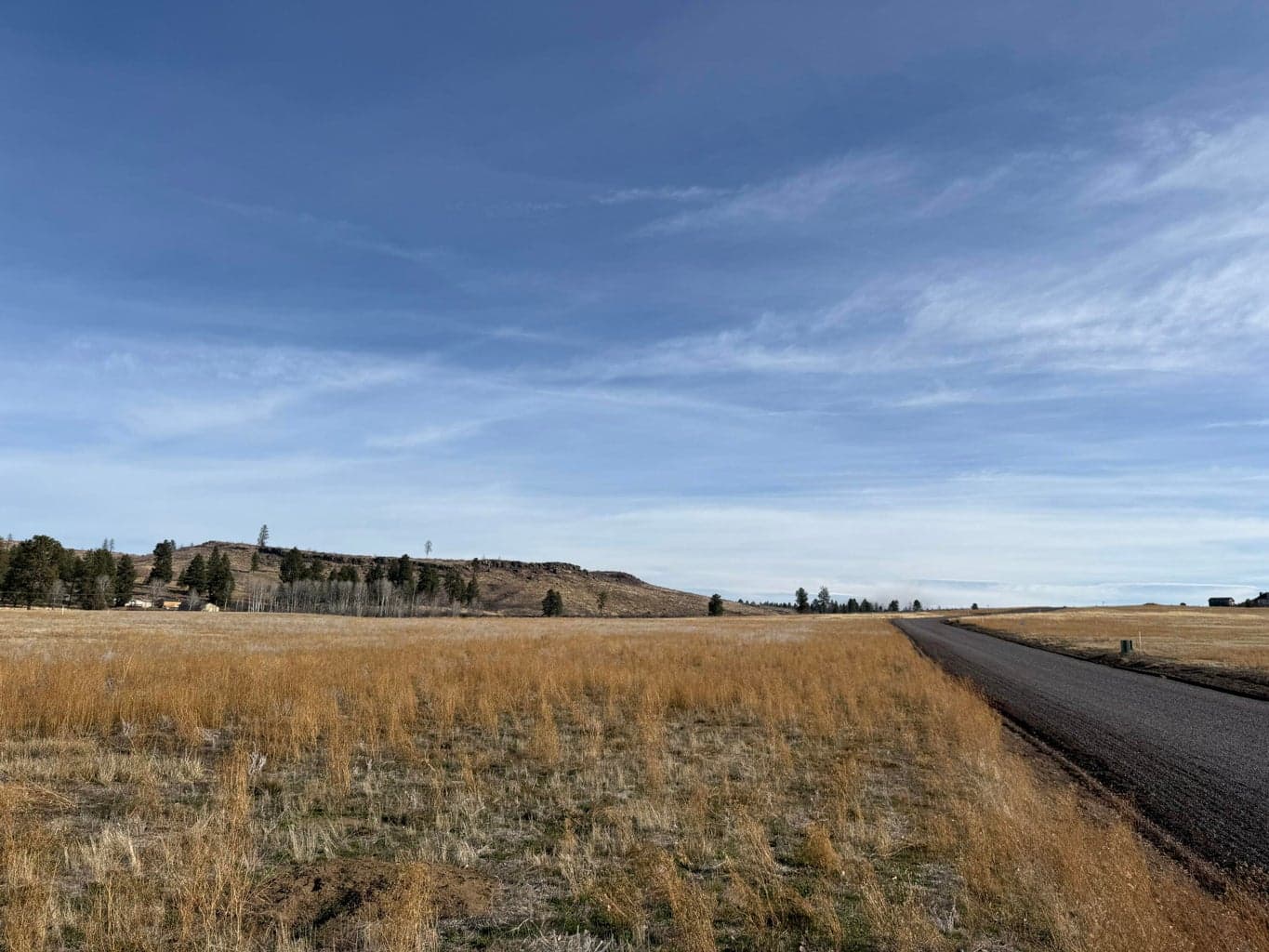 Looking East onto property