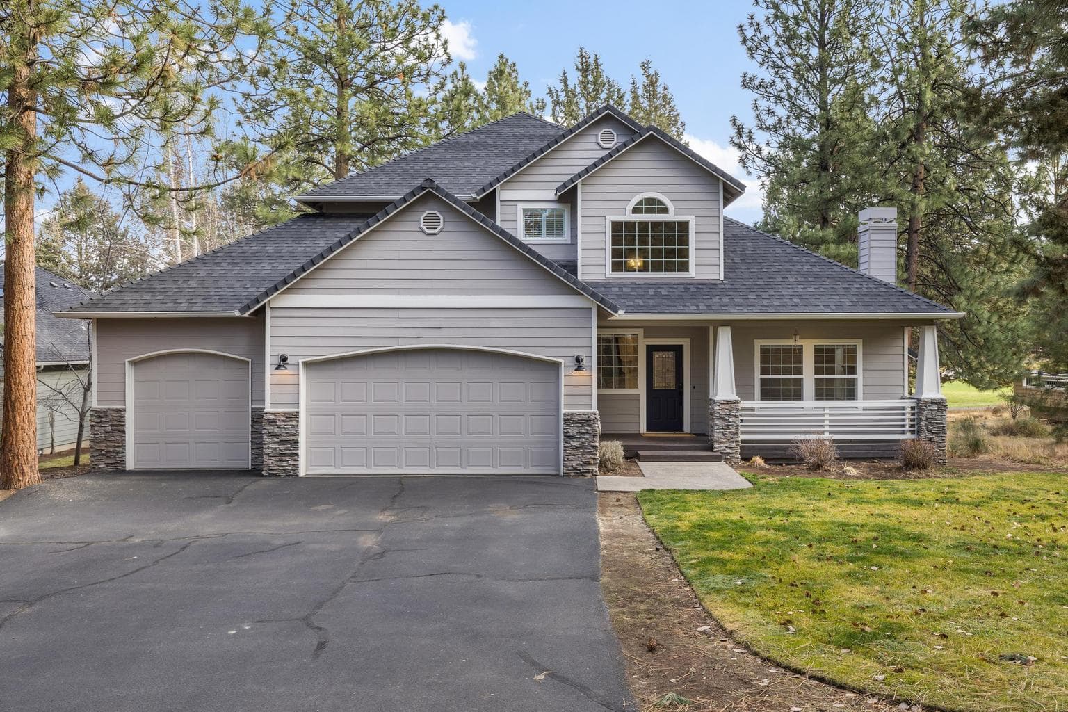 ample three car garage