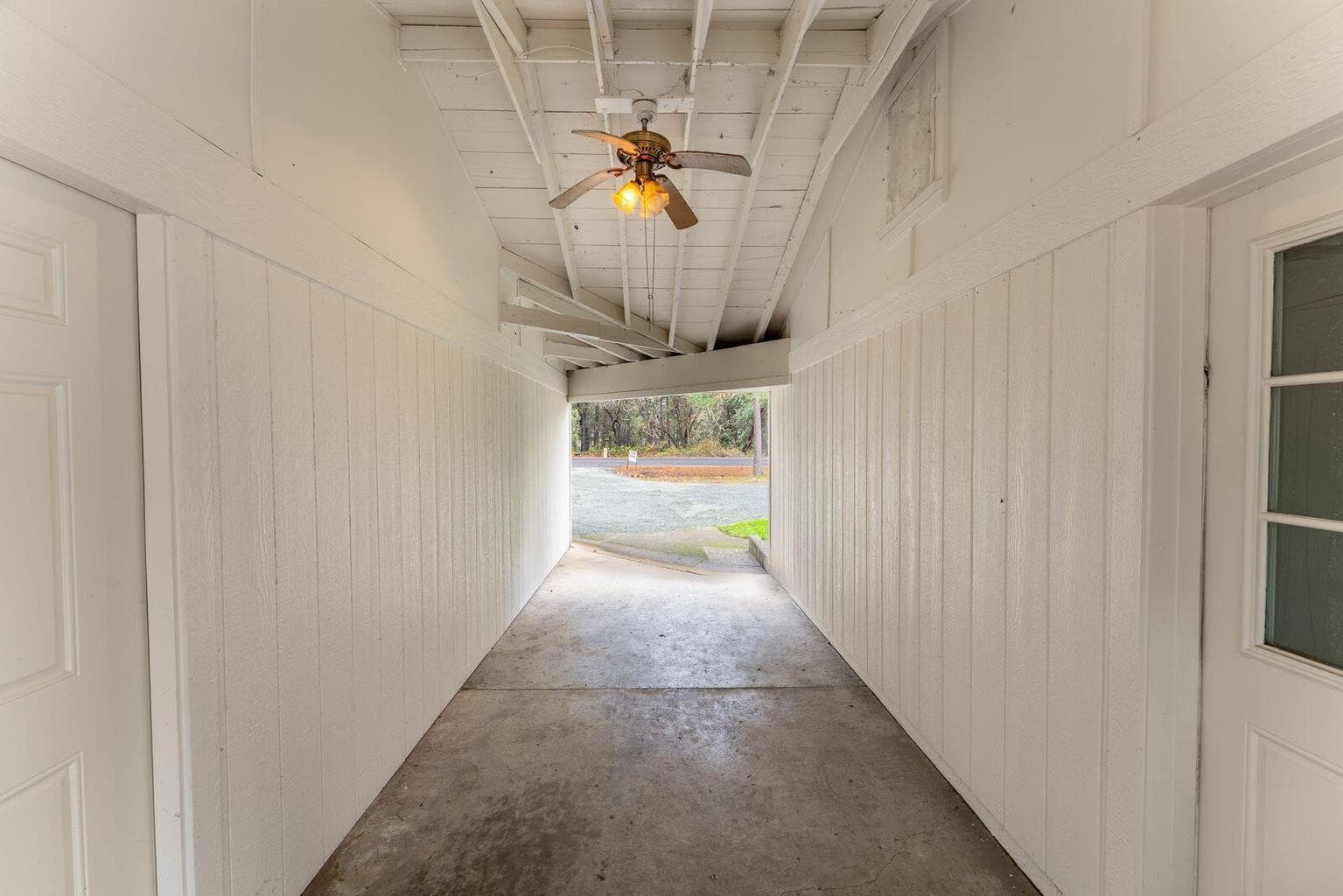 Breeze way between home and garage