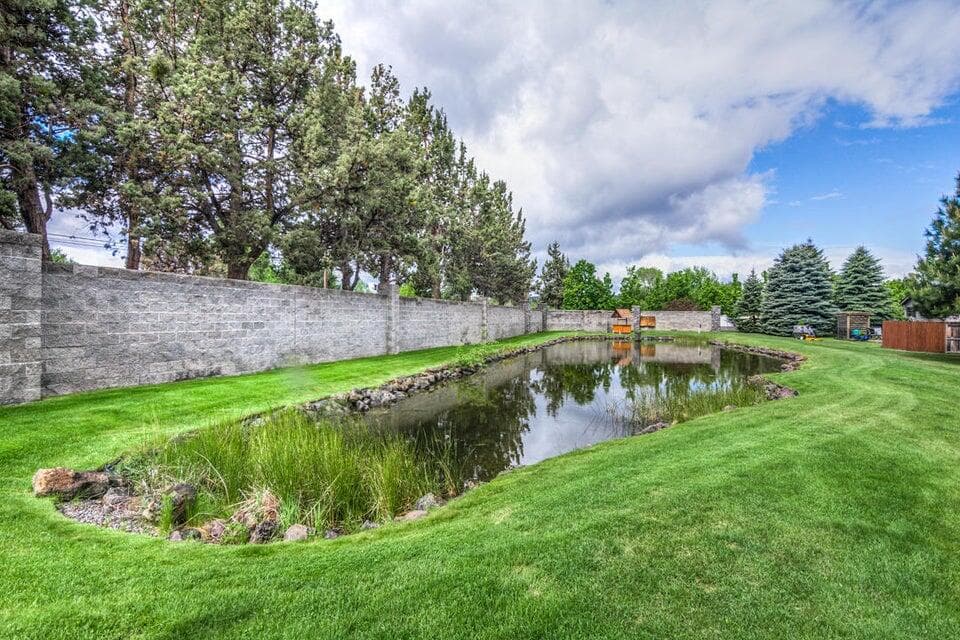 Pond to the south of the home