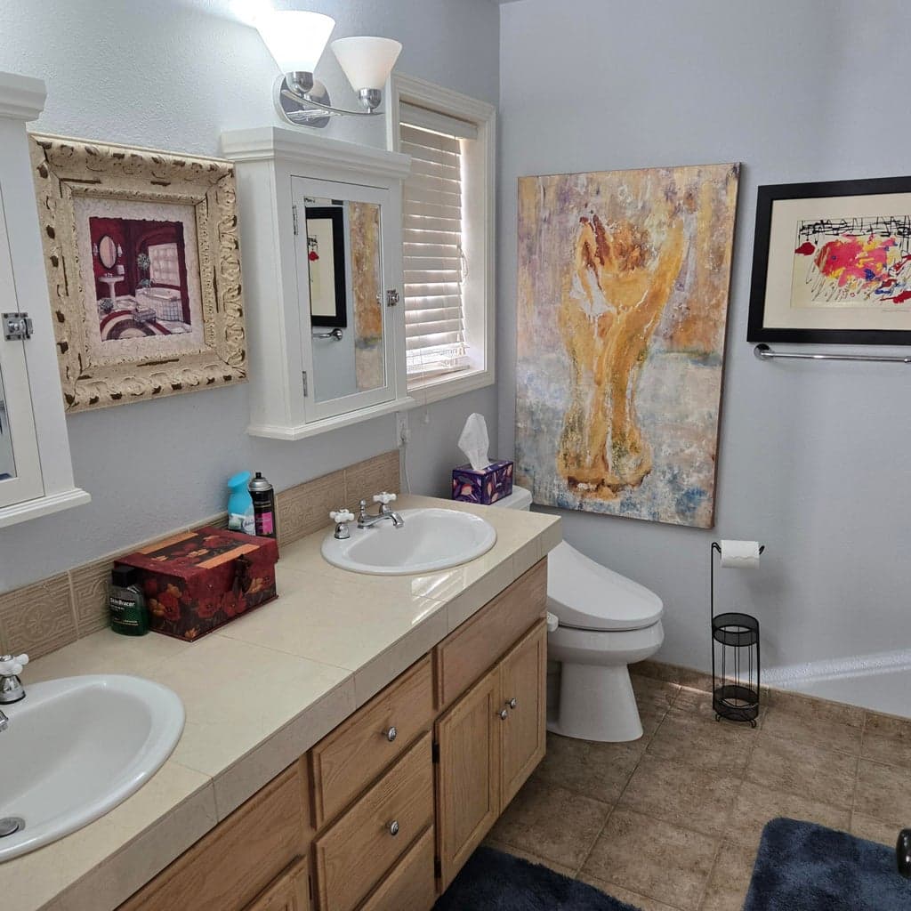 Primary Bathroom with double sinks