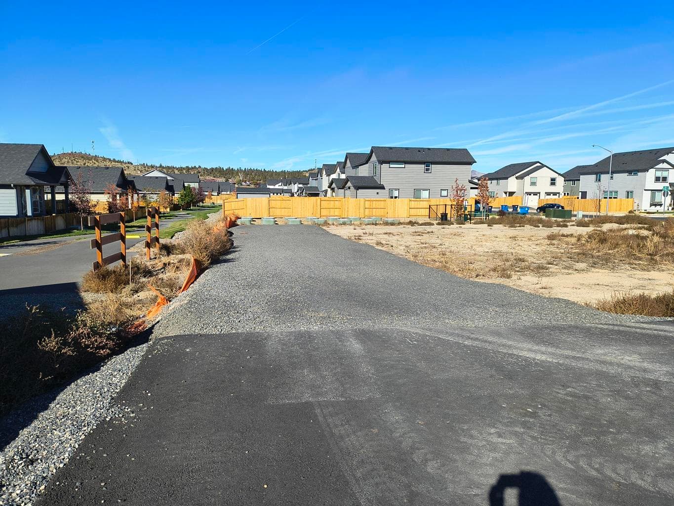 Rear access easement gravel