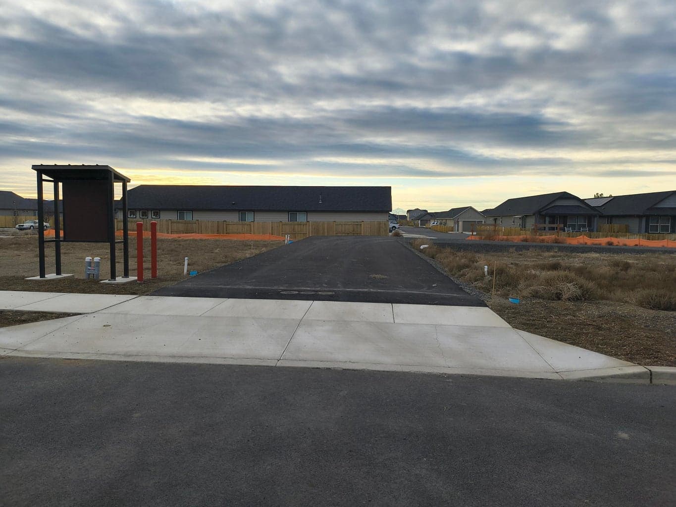 Alley access easement, paved on lots to the south
