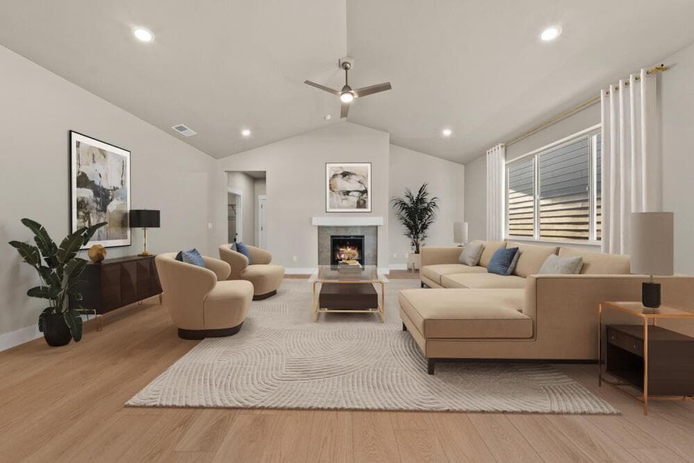 Photo of actual home virtually staged