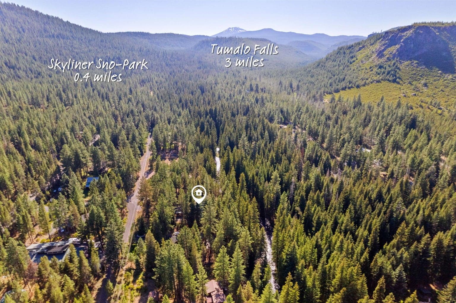 3 miles to Tumalo Falls, 0.4 miles to Skyliner Sno-Park