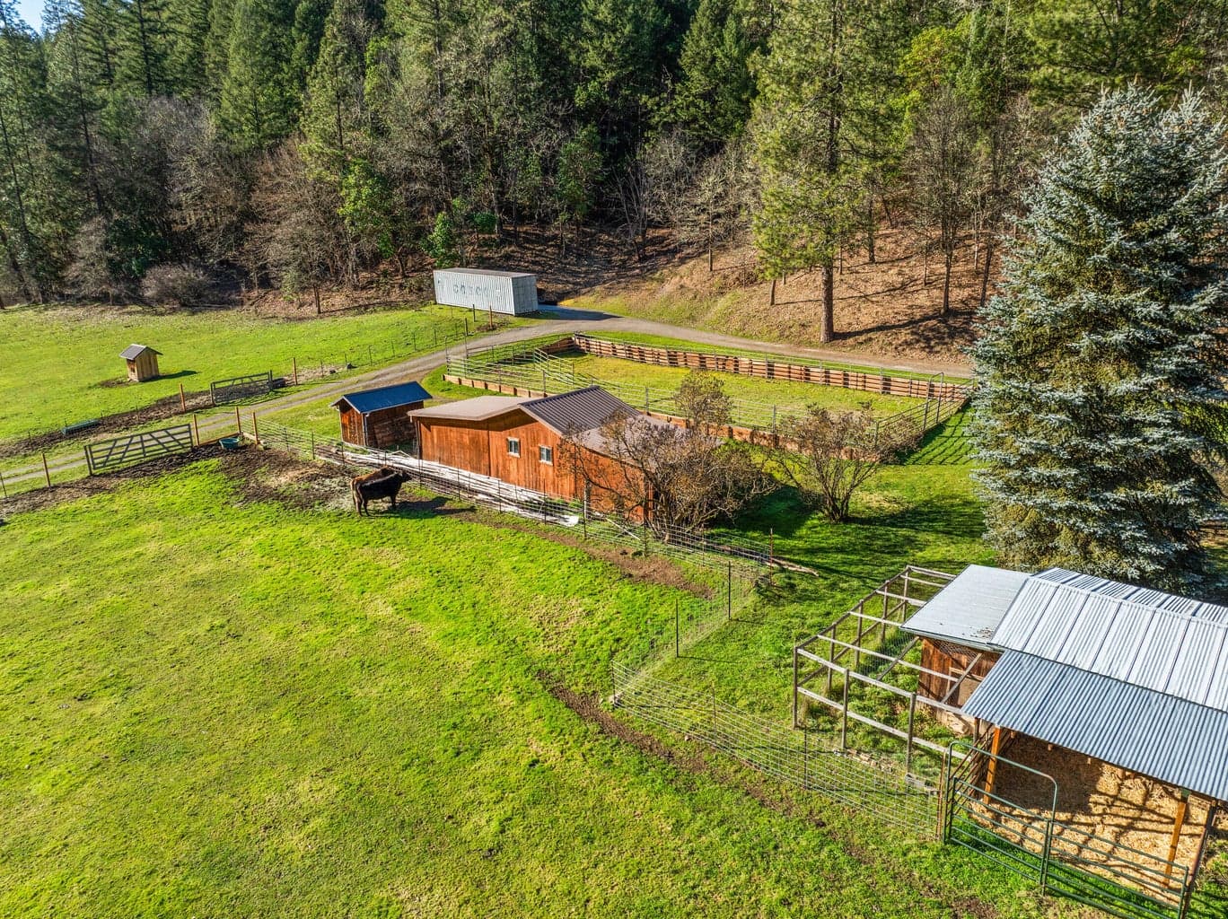 Pastures, barn and storage
