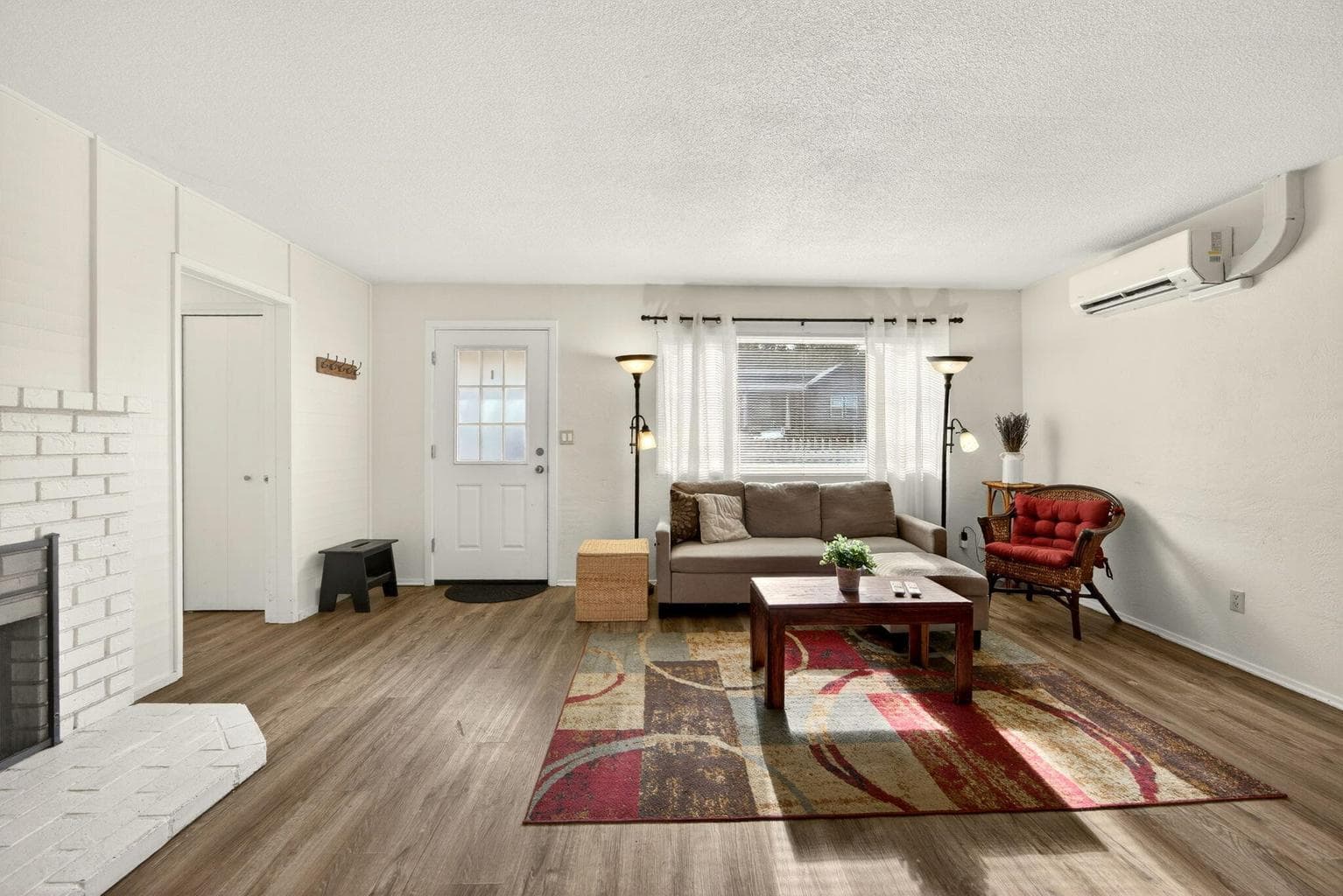 Living room is open to the kitchen