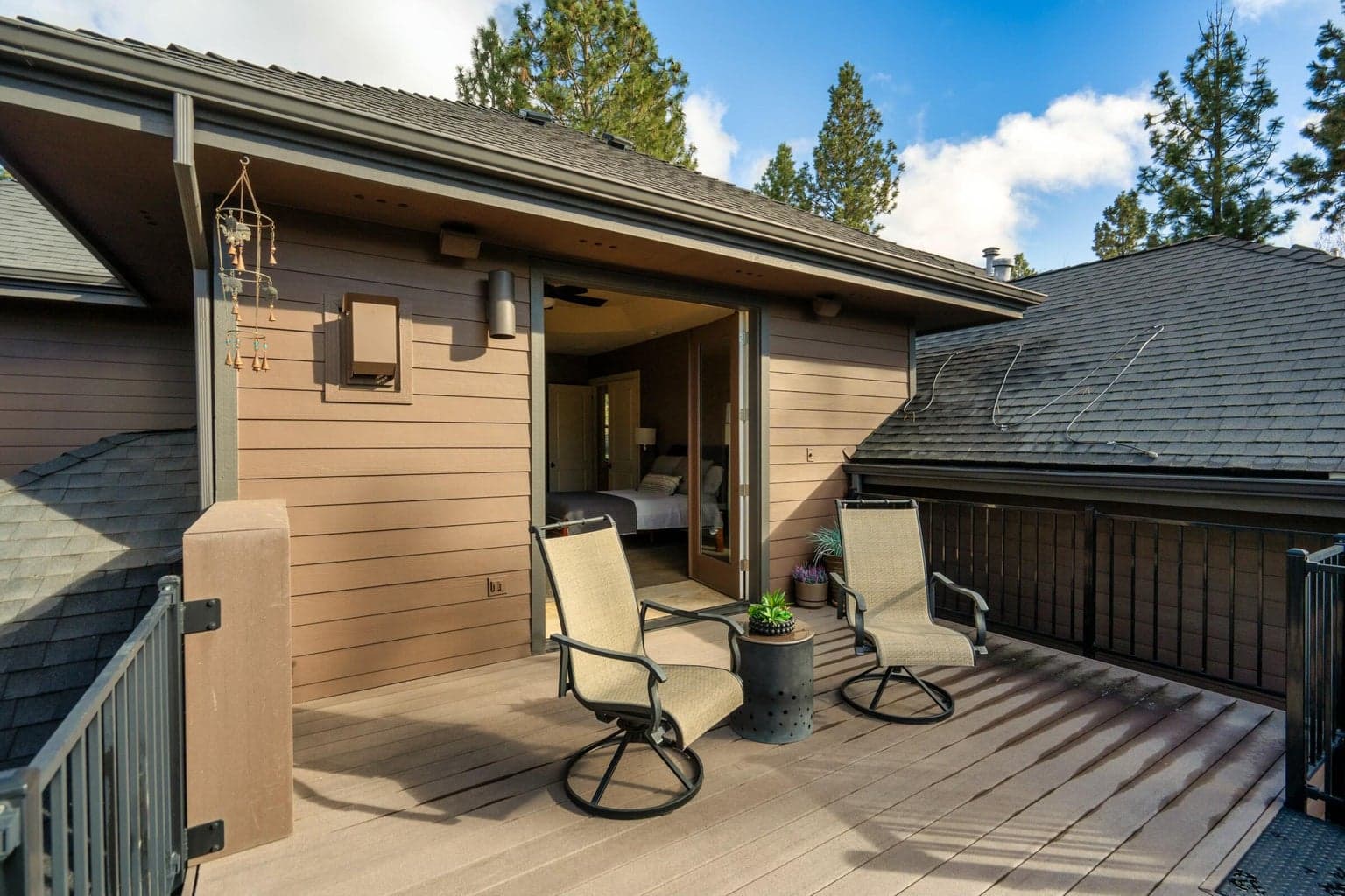 Upper deck off the primary bedroom. Enjoy the views with a cup of coffee