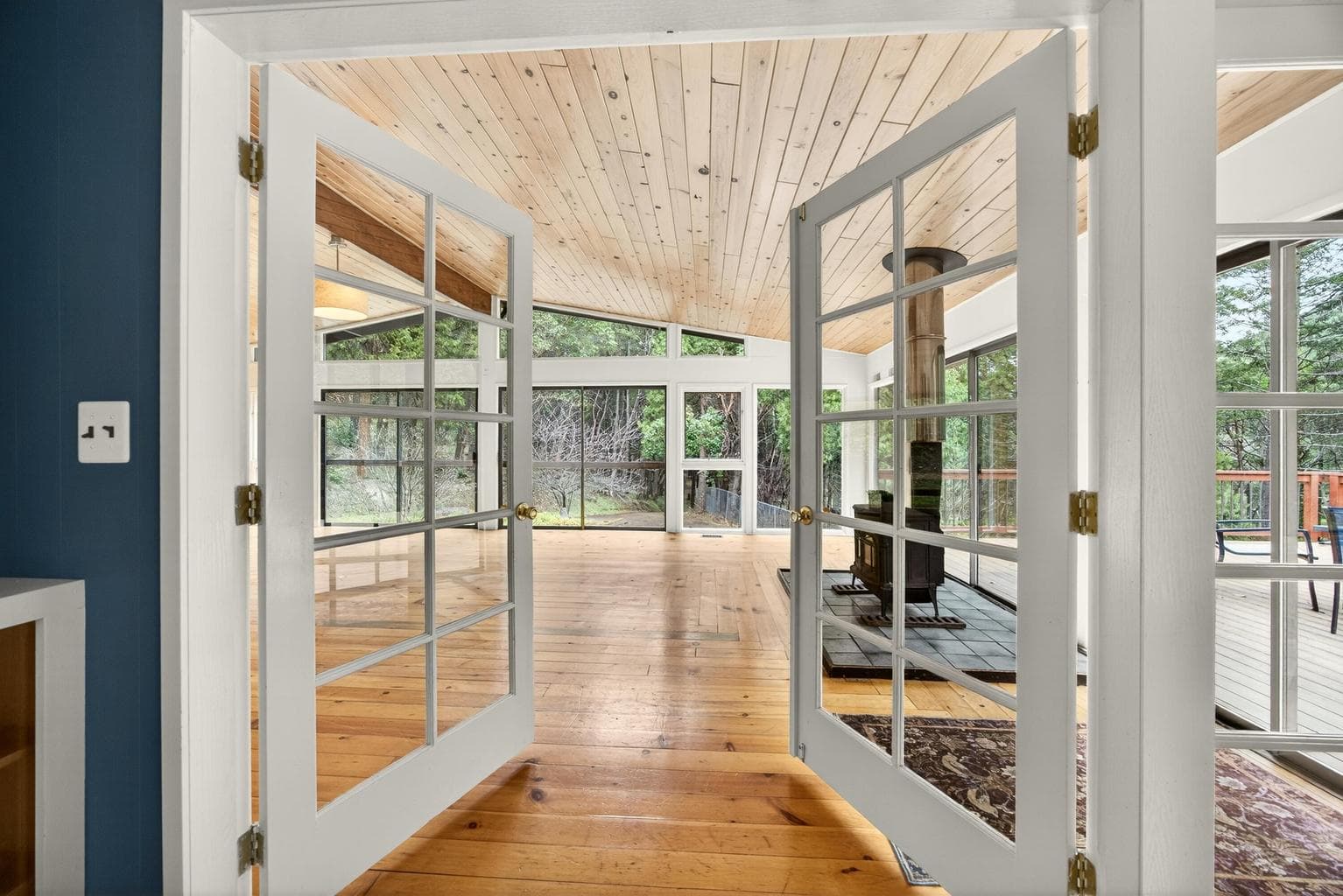 French doors to additional family.