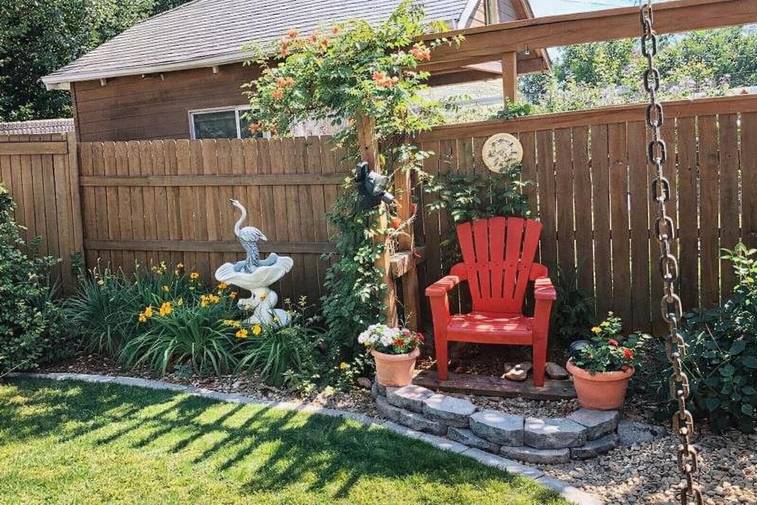 A beautiful spot to enjoy the backyard in the summer