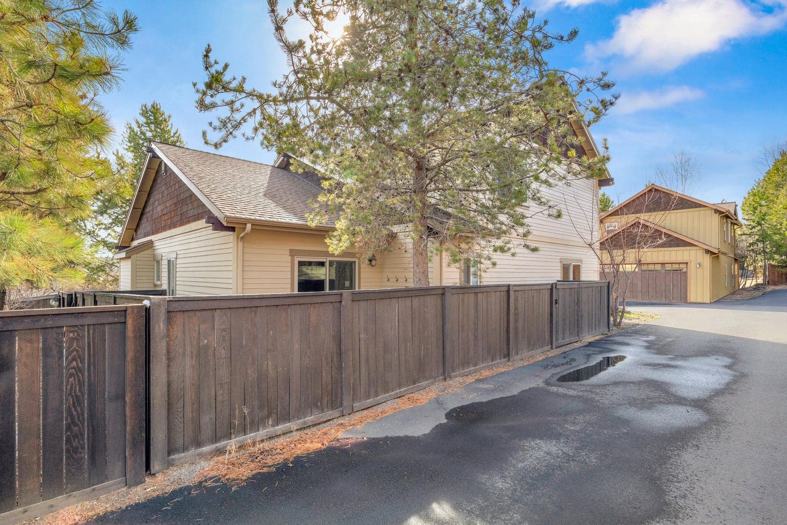 Side view with fencing