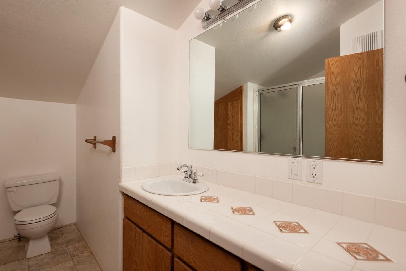Upstairs bathroom with shower