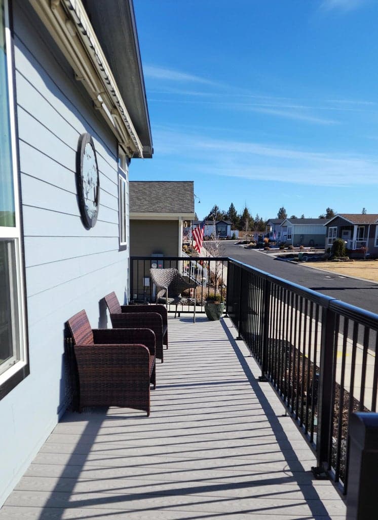 The front deck is a great place to talk with the neighbors walking by