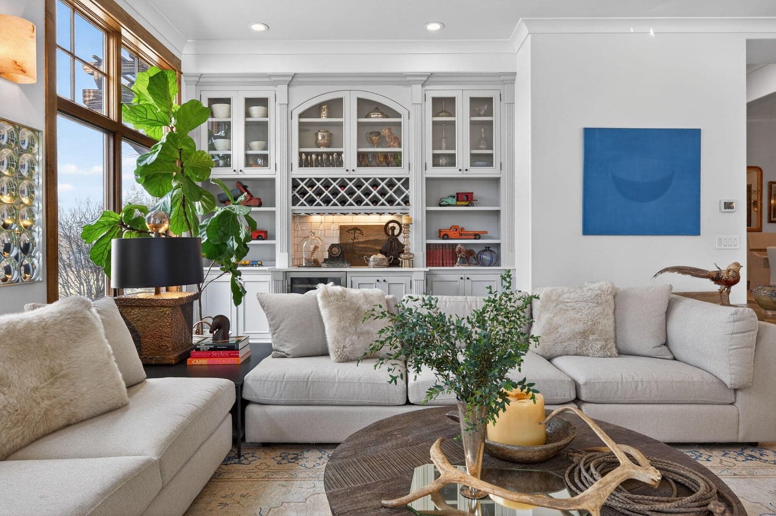 Living Room w/ Buit-Ins
