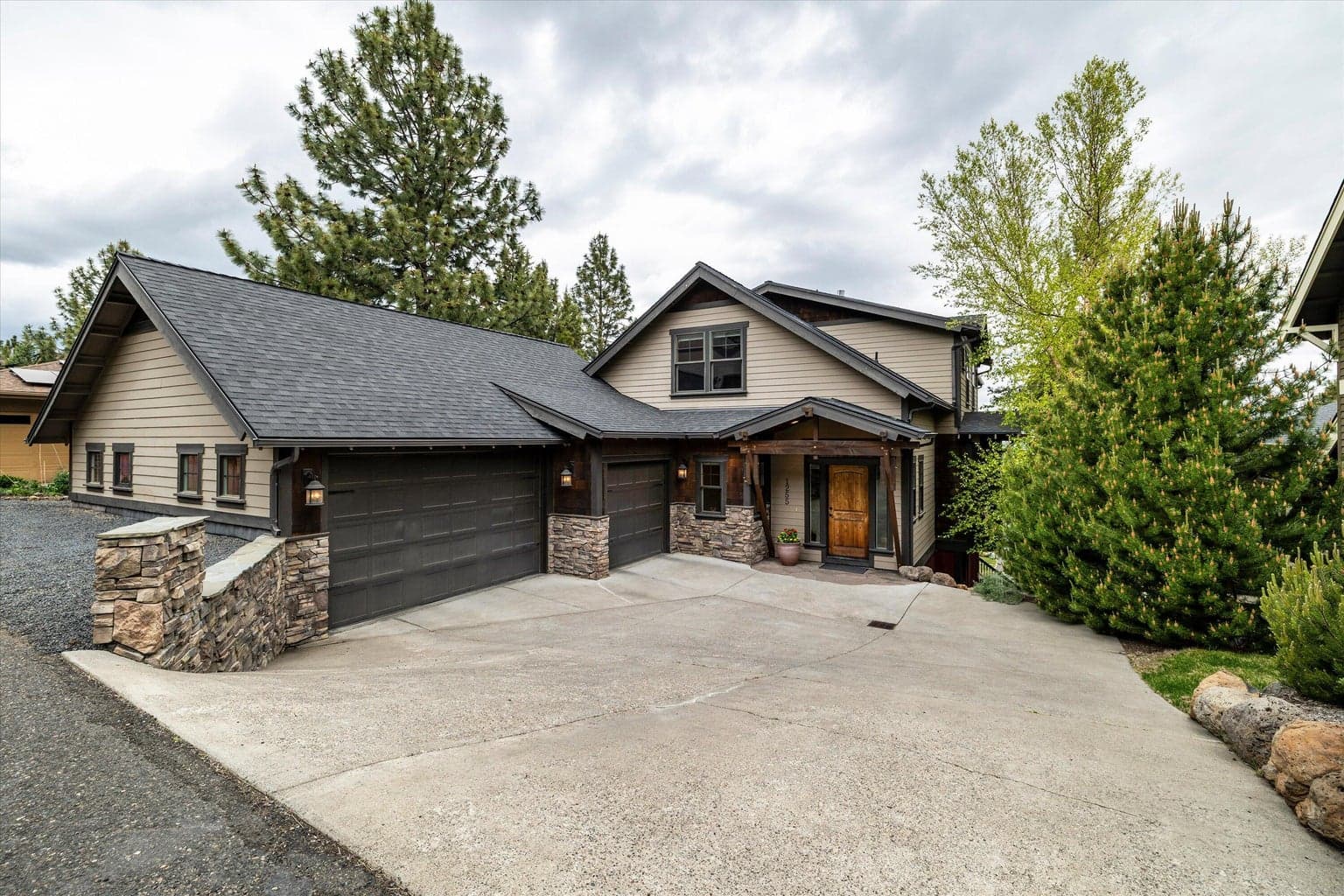 Driveway and main entrance to main level