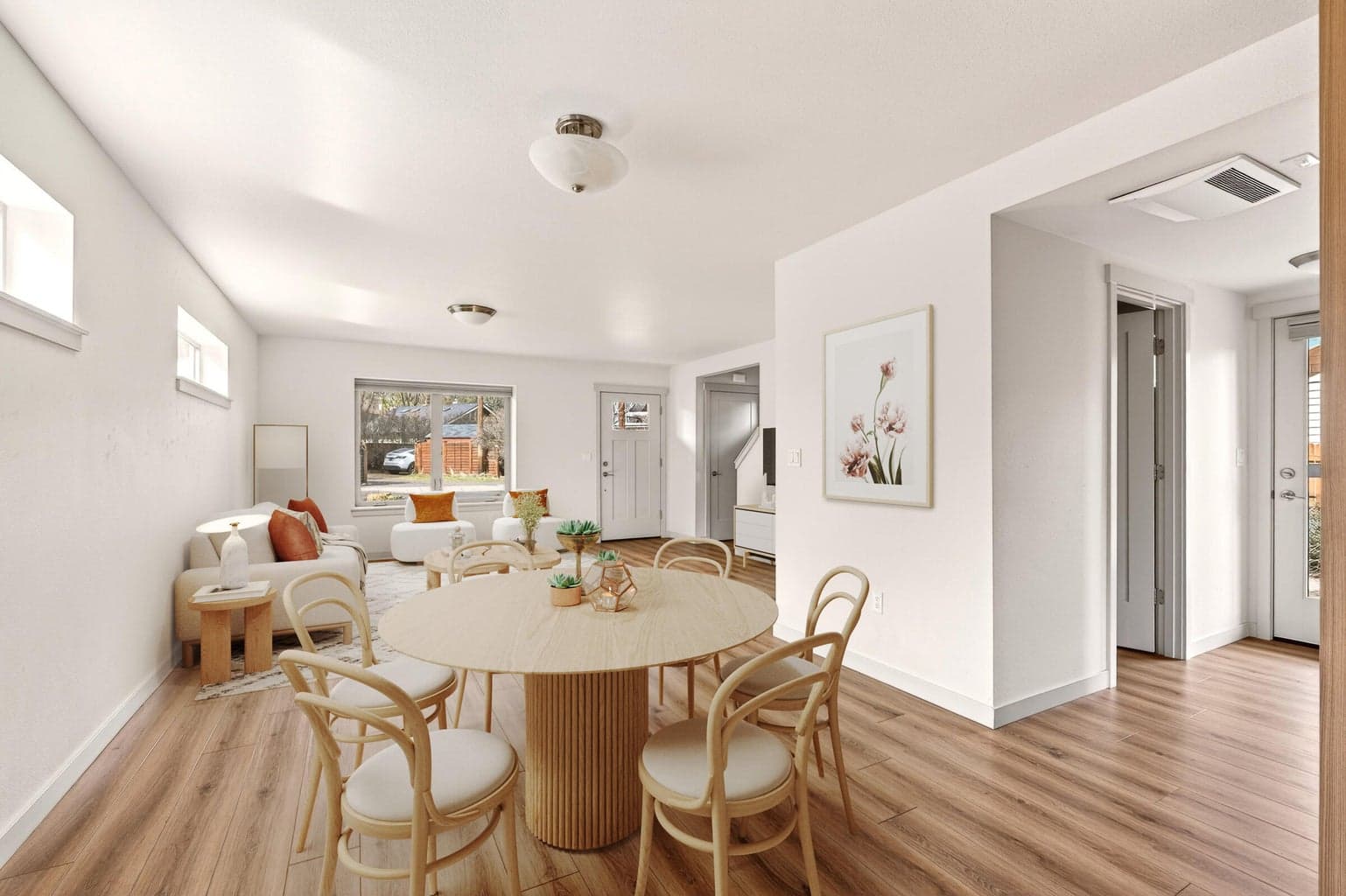 virtually staged dining room