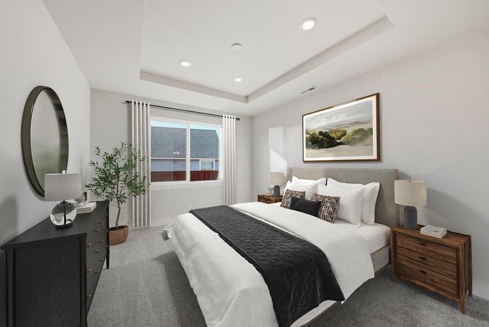 Primary suite with virtual staging