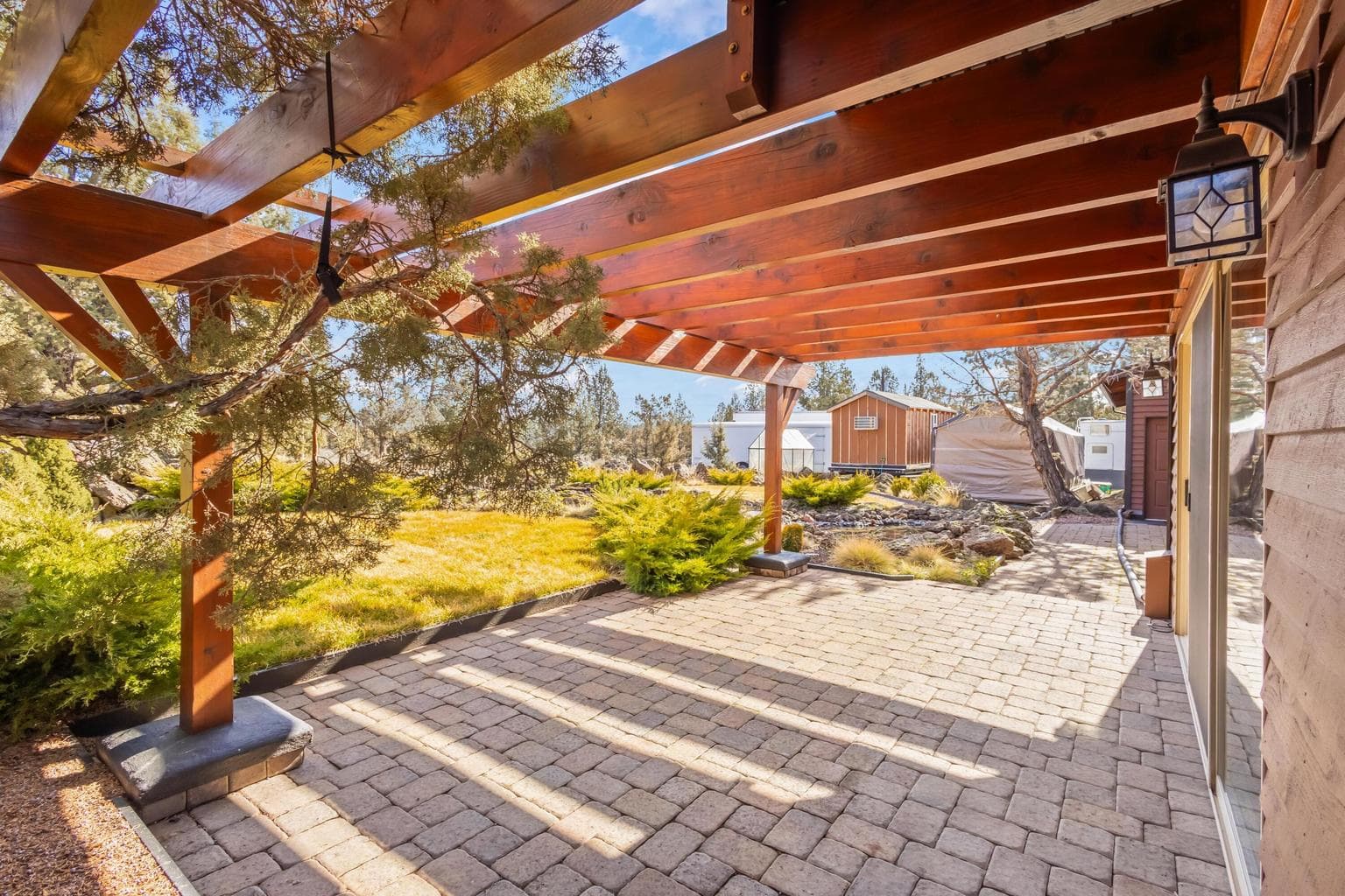 Covered rear paver patio