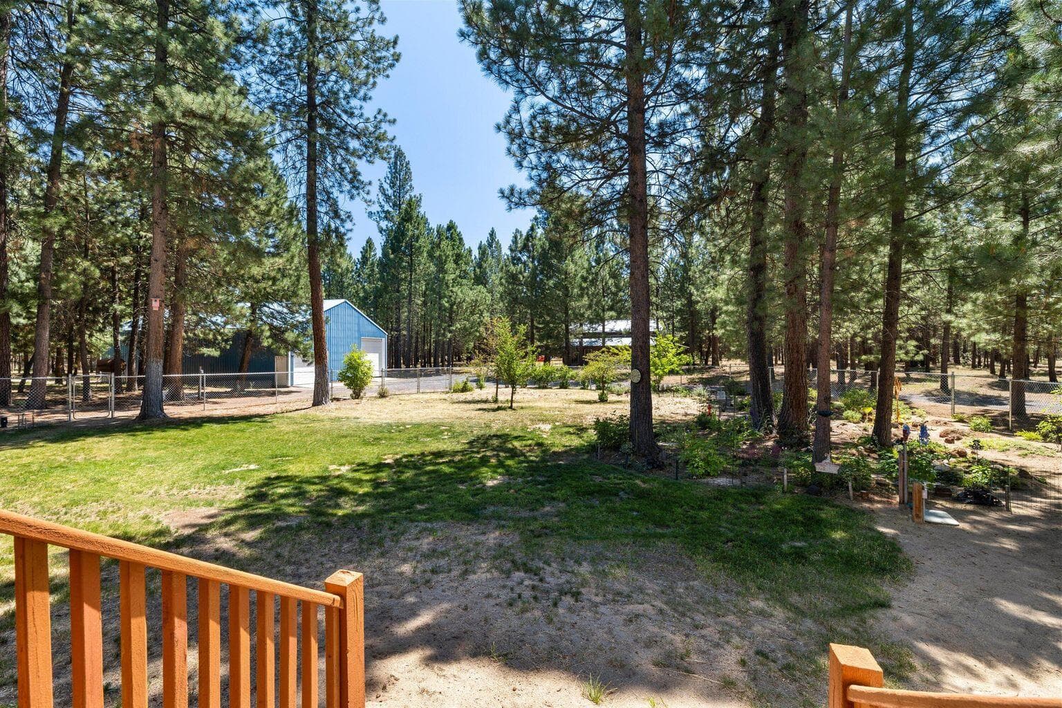 View of back yard from deck