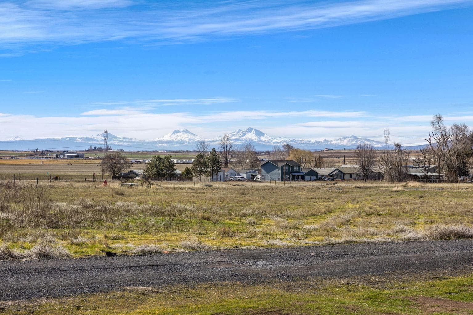 A view looking toward the distant mountain peaks.